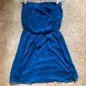 Royal blue strapless dress